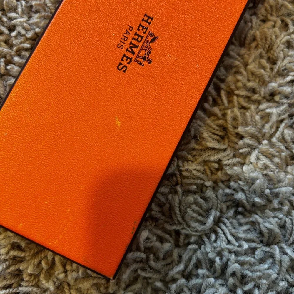 Authentic Hermes Orange Gift Box with Matching Shopping Bag Jewelry Box